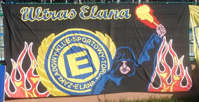 flaga powstała w 2007 r. a swój debiut miała na meczu Elana-Nielba Wągrowiec

